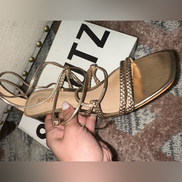 Schutz Mettallic Sandals - Picture 4 of 8